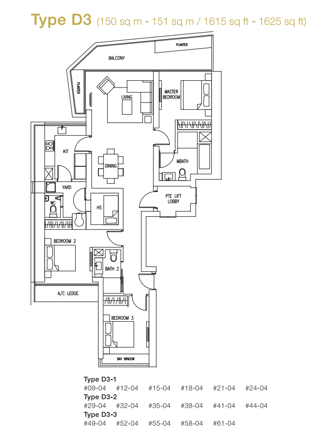 Marina Bay Suites 3 Bedroom Floor Plan 6